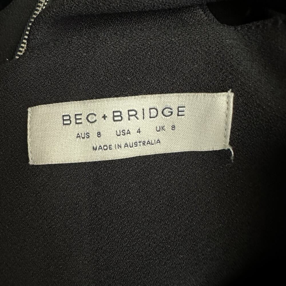 Bec And Bridge Lila Cut Out Black Midi Dress Size 4 - Picture 5 of 7